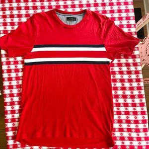 Zara RED striped tee shirt